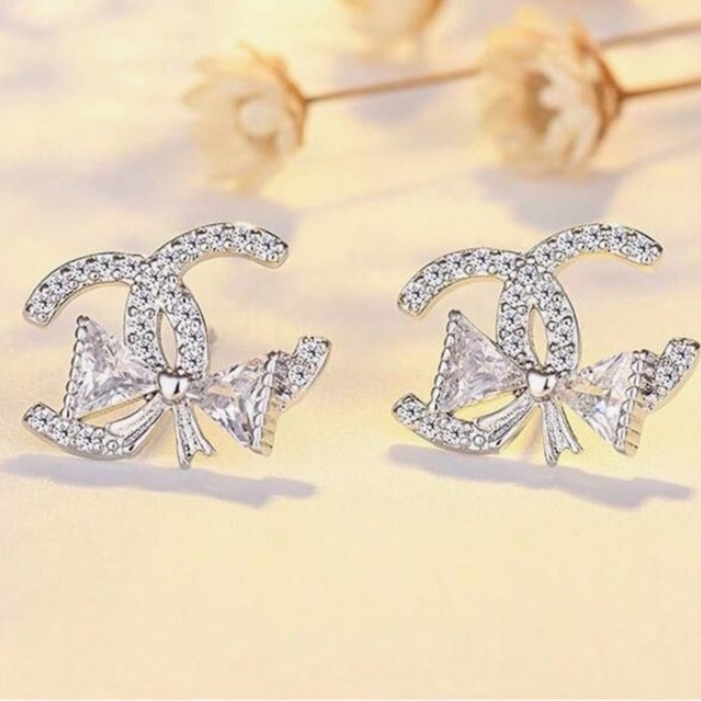Elegant Silver Crystal Earrings